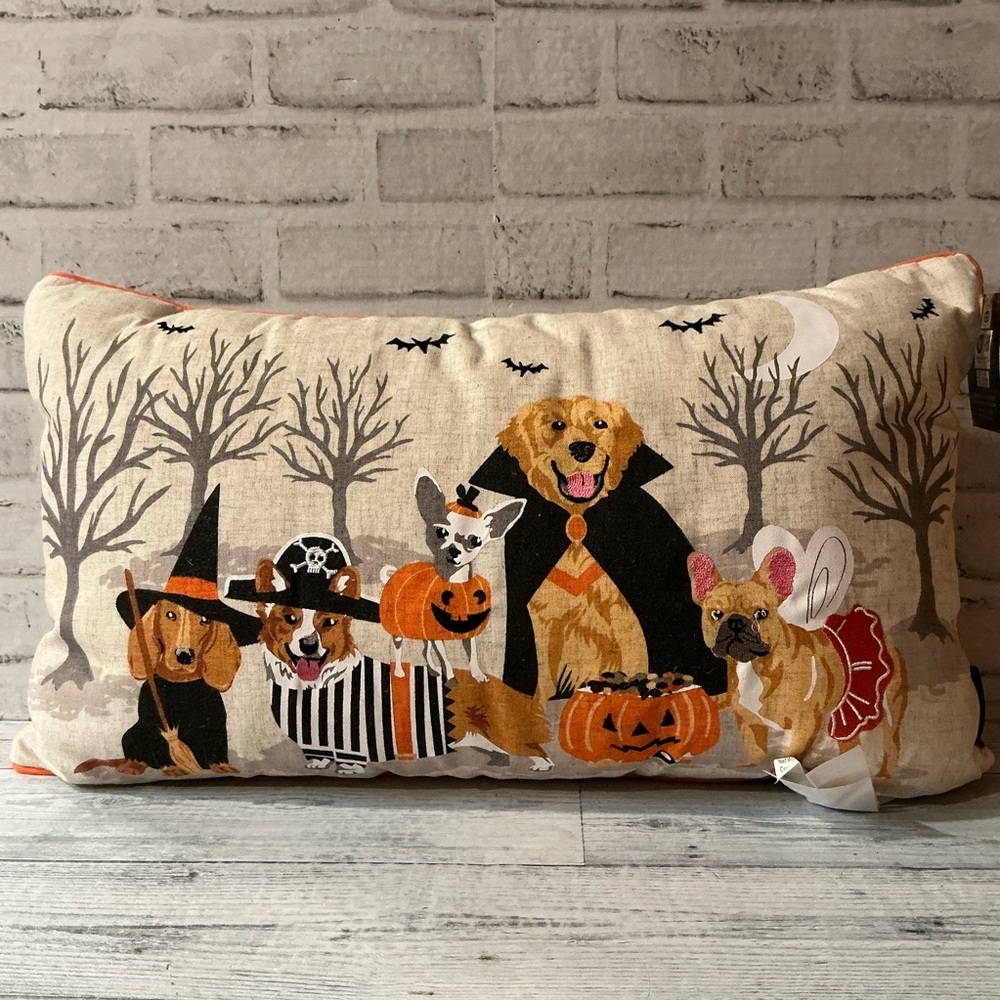 SPOOKY NIGHT 14x24 Costume Dogs Halloween Pillow